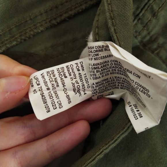 Nine West Jeans Woman's Cargo Army Green Pants 10 - Picture 5 of 8